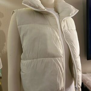 Women's White Puffer Vest